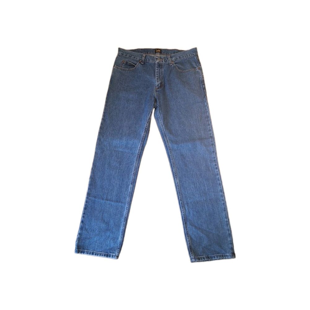 Lee Mens Regular Fit Denim Jeans 34x32 Blue Medium Wash Like New - Picture 3 of 13